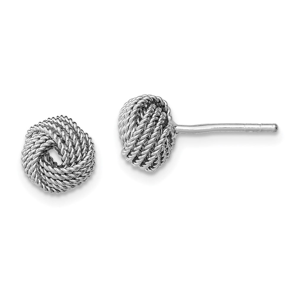 Sterlingsilber Rhodiniert Poliert und Gedreht Knoten Ohrringe