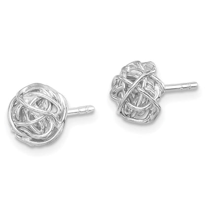 Sterlingsilber Rhodiniert Poliert Knoten 7.5mm Ohrstecker