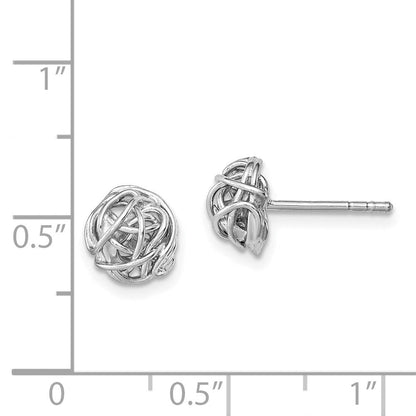 Sterlingsilber Rhodiniert Poliert Knoten 7.5mm Ohrstecker