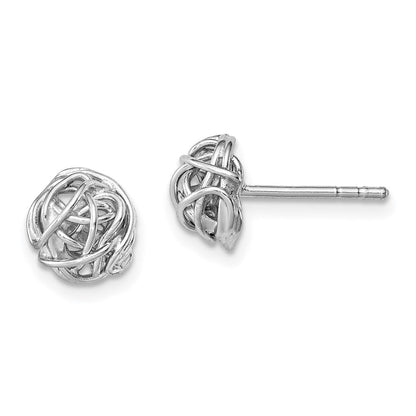 Sterlingsilber Rhodiniert Poliert Knoten 7.5mm Ohrstecker