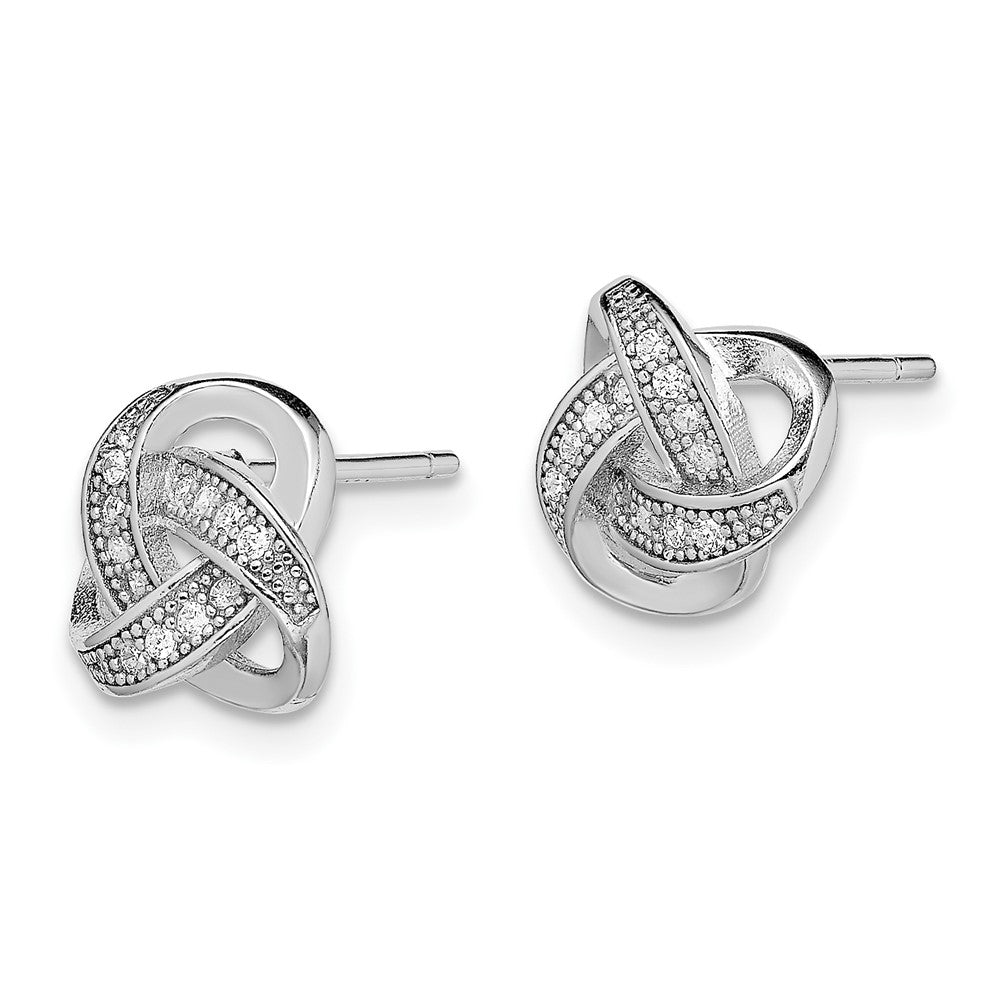 Sterlingsilber Rhodiniert Zirkonia Micropav Liebe Knoten Ohrstecker