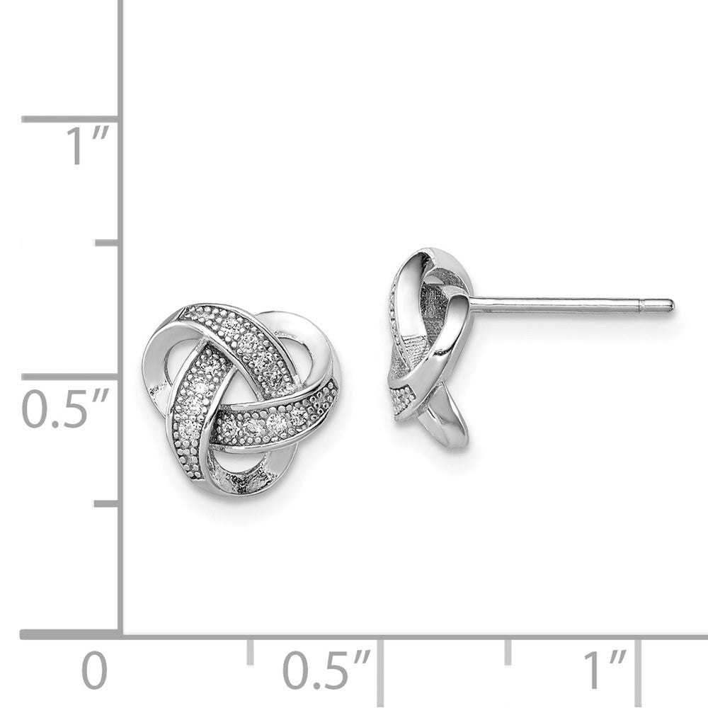 Sterlingsilber Rhodiniert Zirkonia Micropav Liebe Knoten Ohrstecker