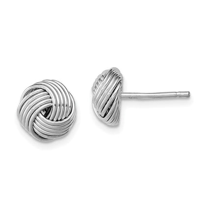 Sterlingsilber Rhodiniert Poliert Gedreht Knoten Perle Ohrstecker