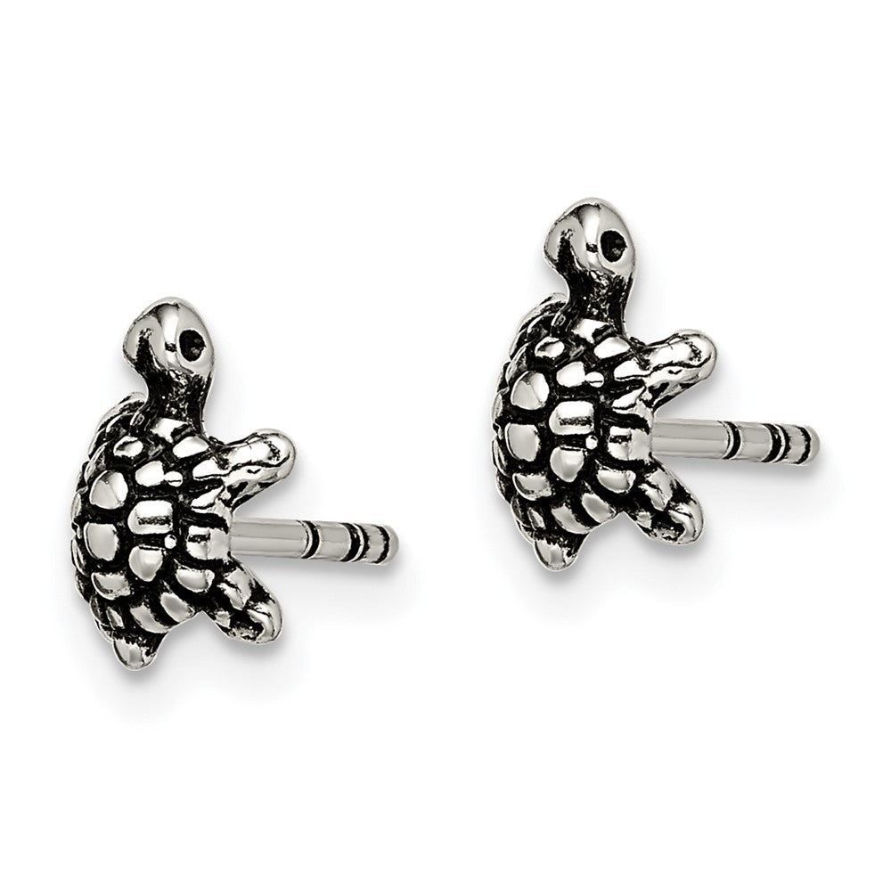 Sterlingsilber und Antikisiert Schildkröte Ohrstecker