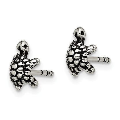 Sterlingsilber und Antikisiert Schildkröte Ohrstecker