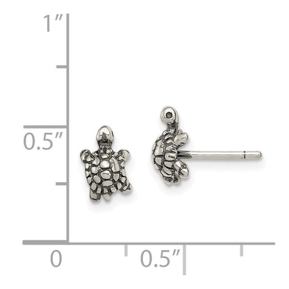 Sterlingsilber und Antikisiert Schildkröte Ohrstecker
