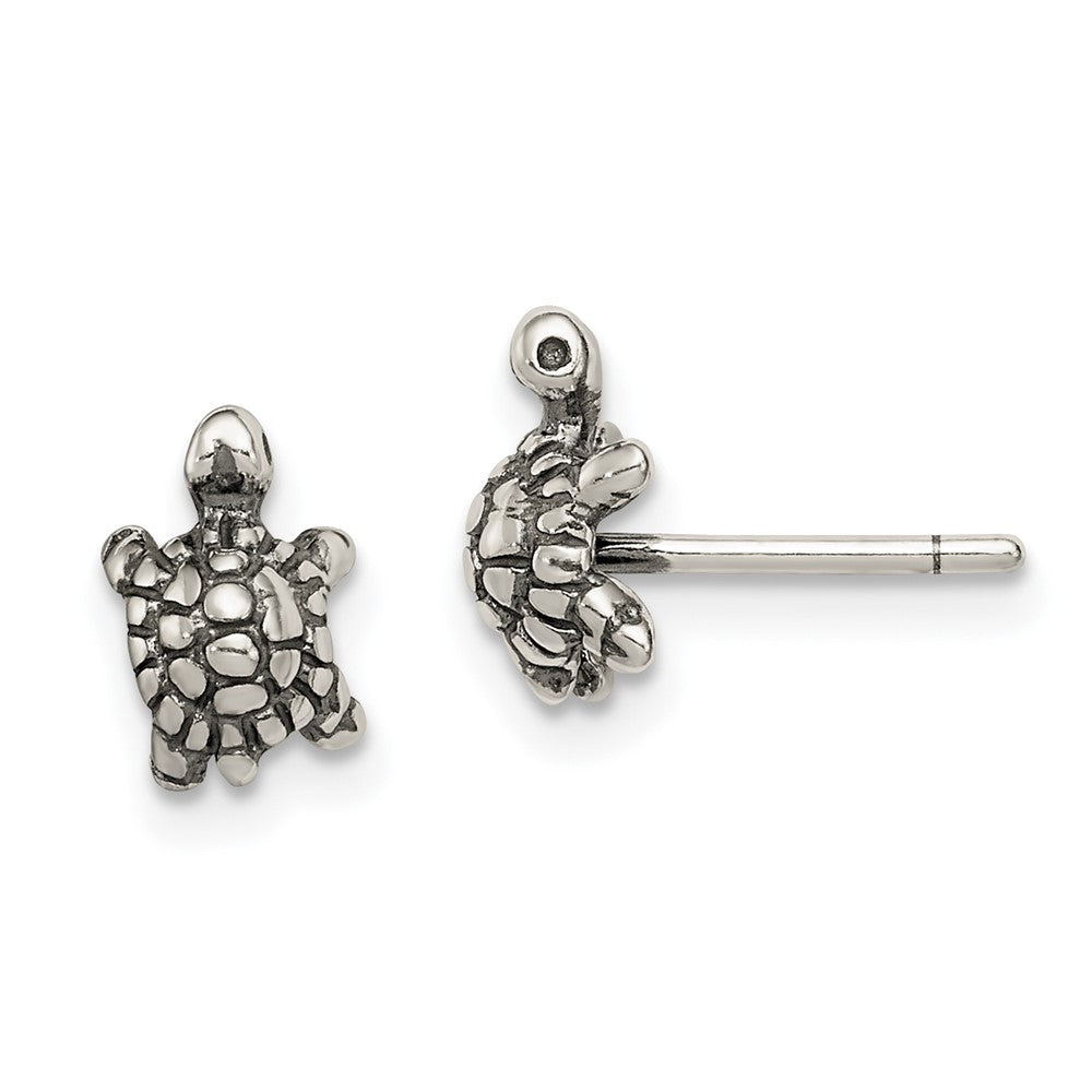 Sterlingsilber und Antikisiert Schildkröte Ohrstecker