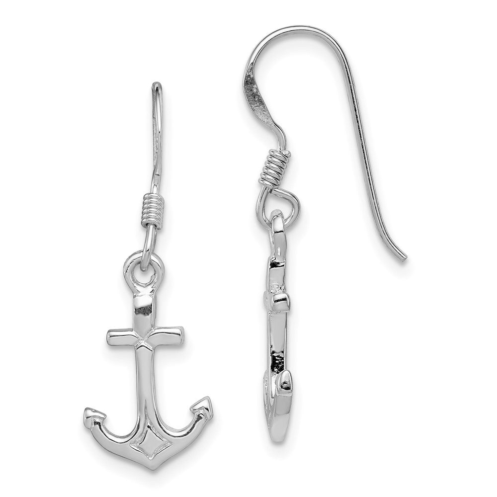 Sterlingsilber Rhodiniert Anker Ohrringe