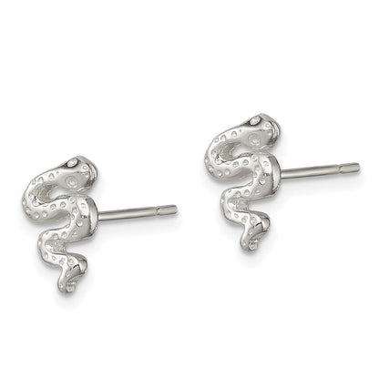 Sterlingsilber Poliert Schlange Ohrstecker