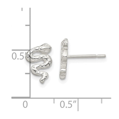 Sterlingsilber Poliert Schlange Ohrstecker