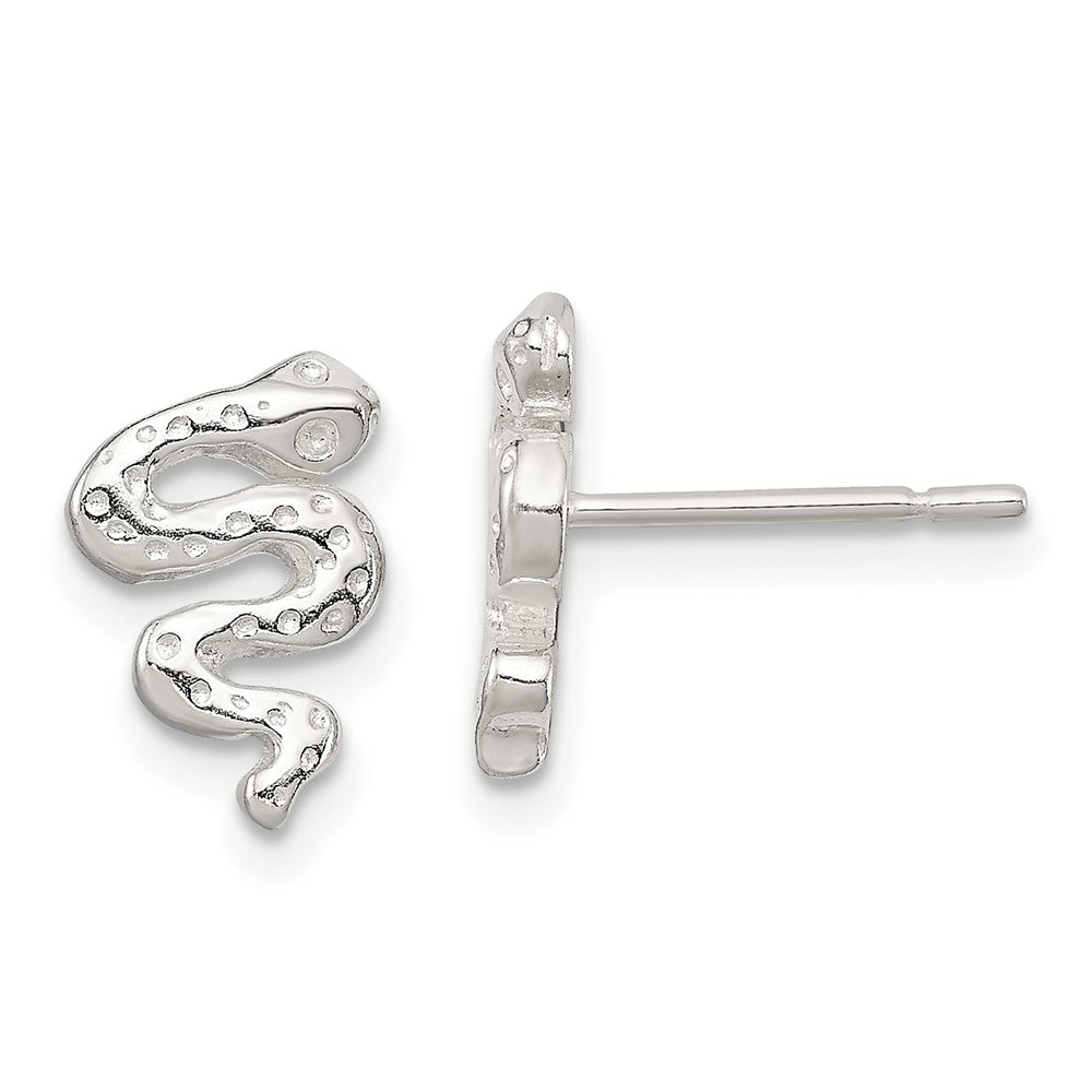 Sterlingsilber Poliert Schlange Ohrstecker