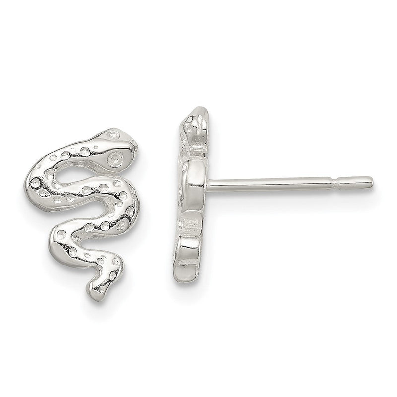 Sterlingsilber Poliert Schlange Ohrstecker