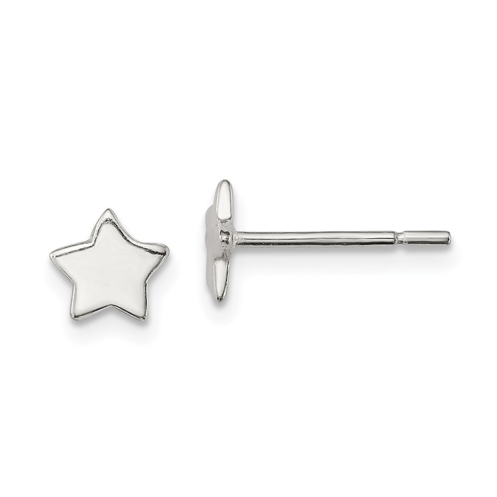 Sterlingsilber Poliert Stern Ohrstecker