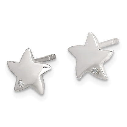 Sterlingsilber Diamant Stern Ohrstecker