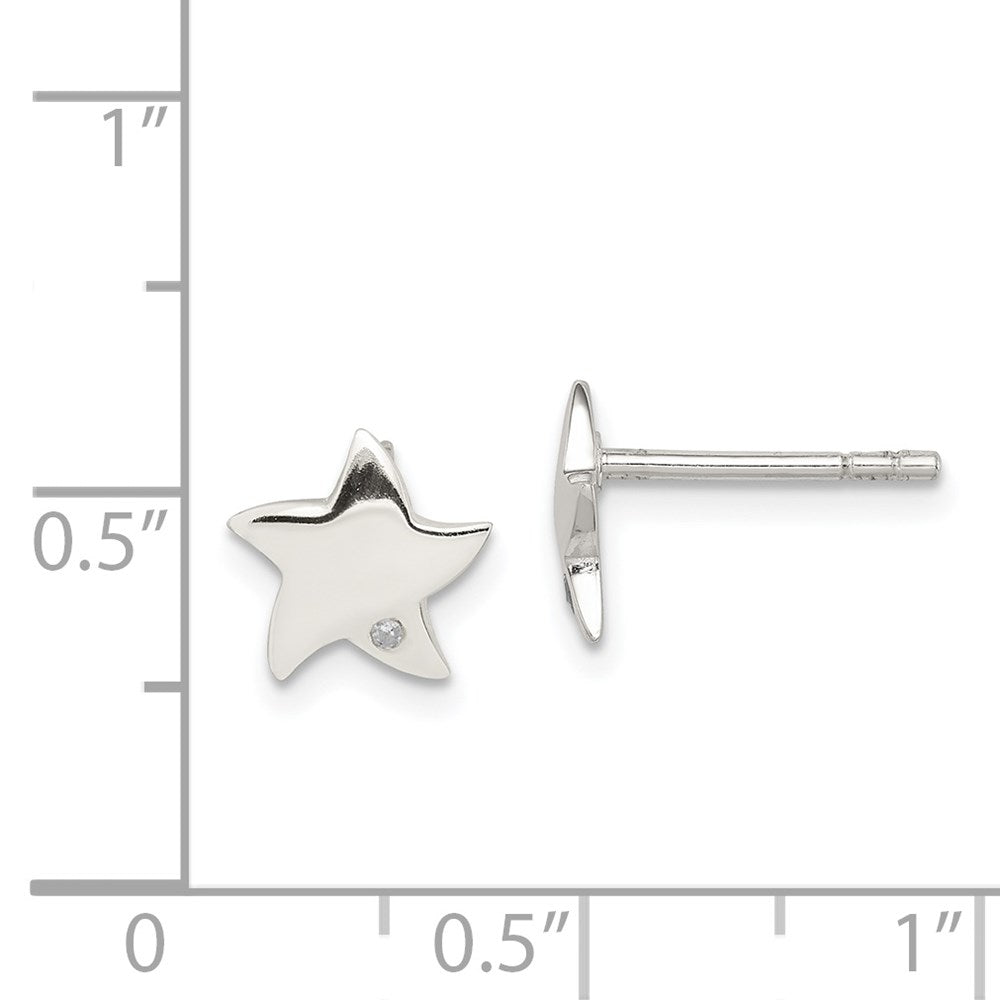 Sterlingsilber Diamant Stern Ohrstecker