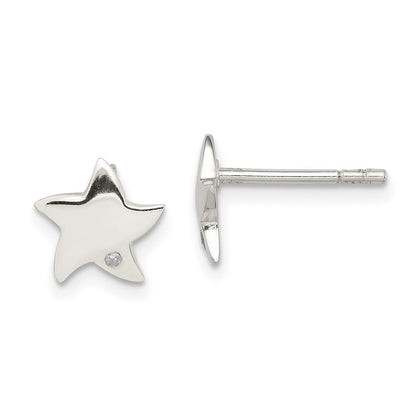 Sterlingsilber Diamant Stern Ohrstecker