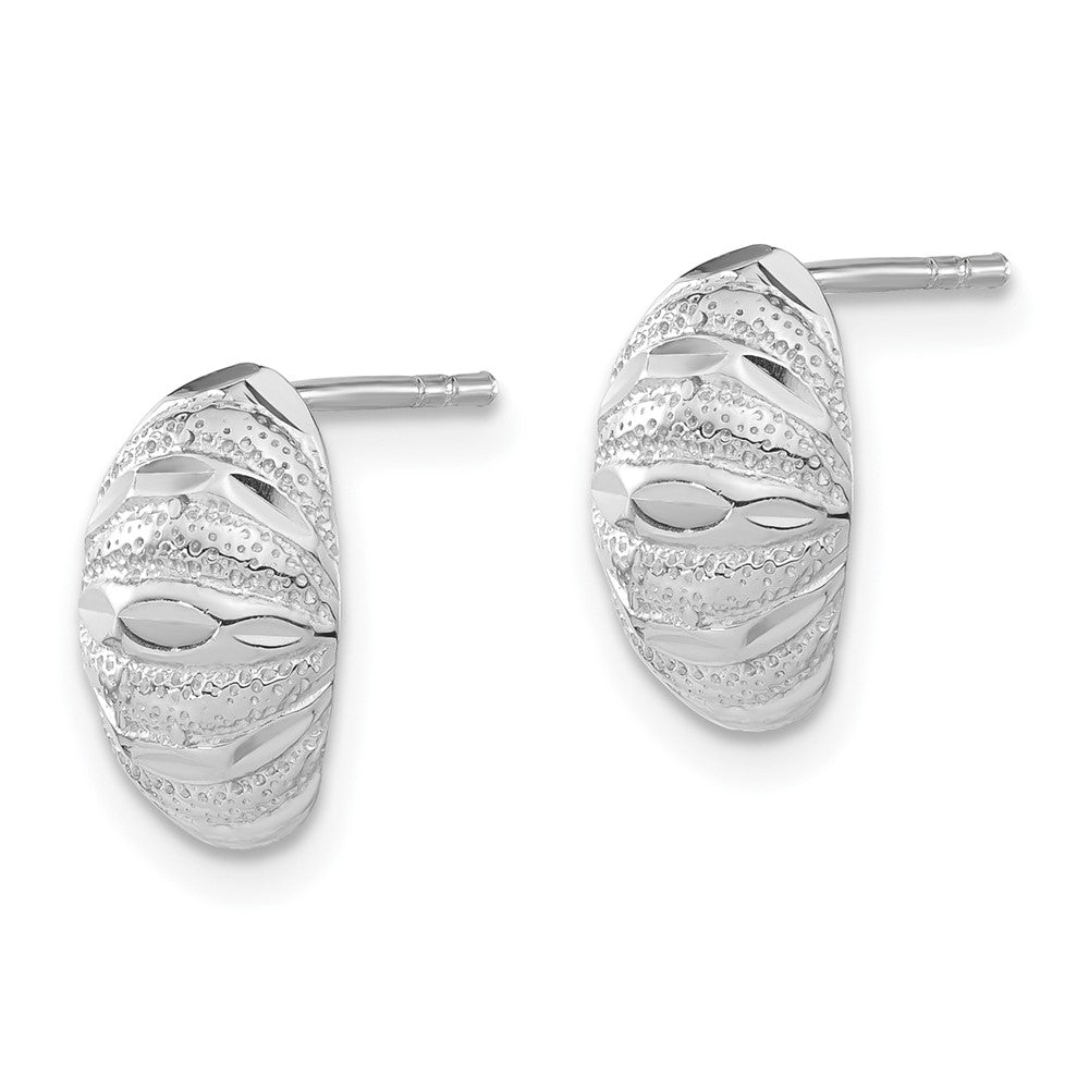 Sterlingsilber Poliert Diamantiert & Strukturiert Ohrstecker