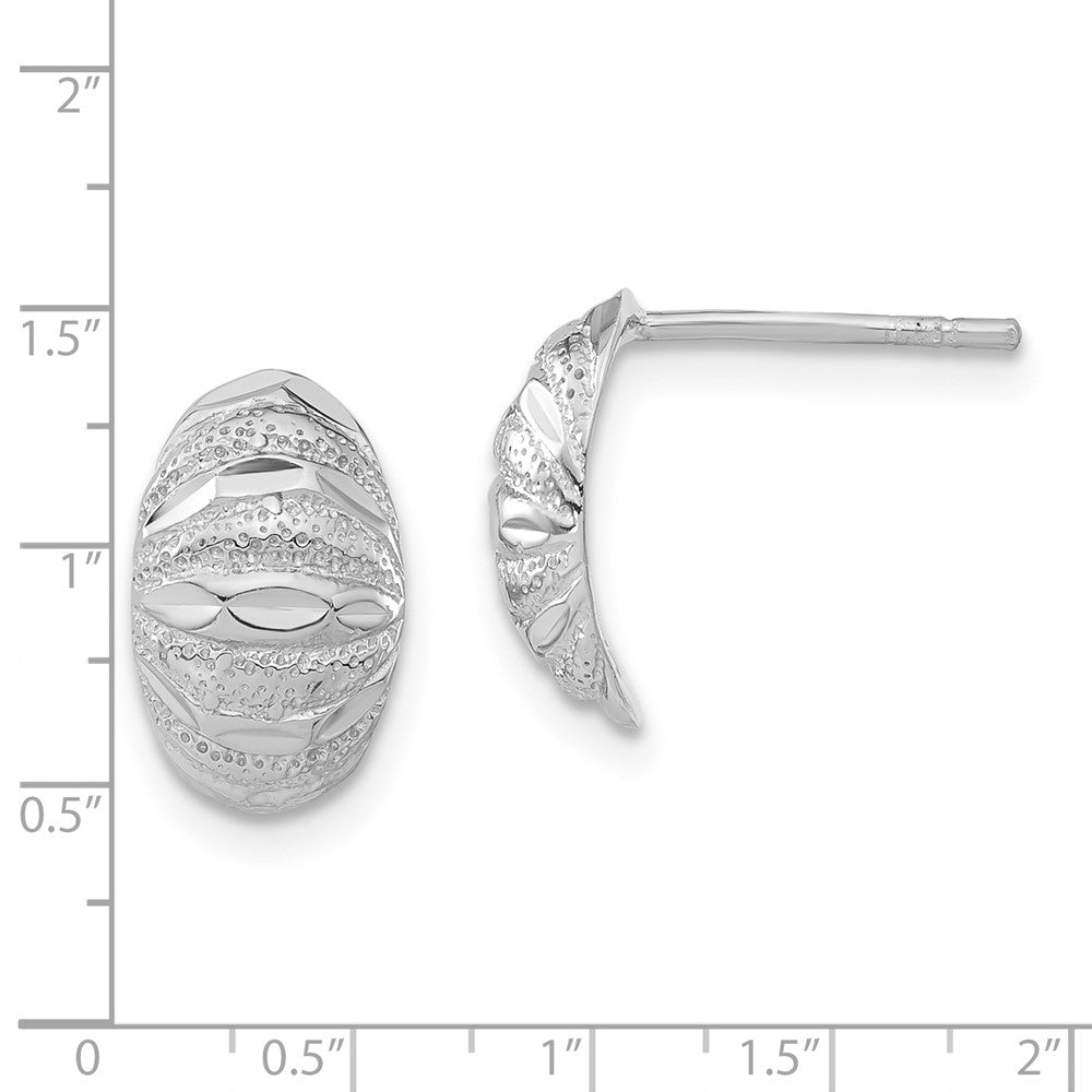 Sterlingsilber Poliert Diamantiert & Strukturiert Ohrstecker
