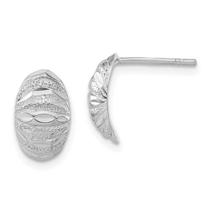 Sterlingsilber Poliert Diamantiert & Strukturiert Ohrstecker