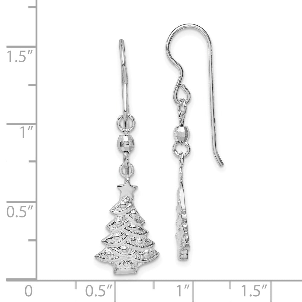 Sterlingsilber Rhodiniert Weihnachten Baum Ohrhänger