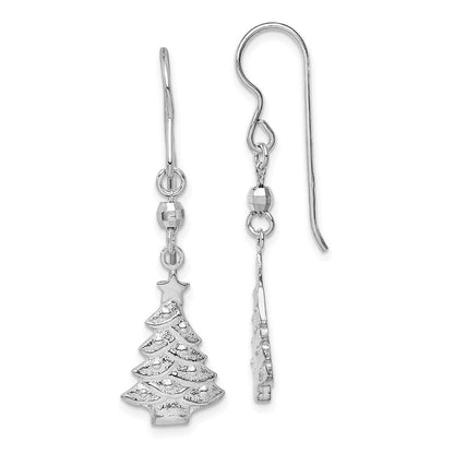 Sterlingsilber Rhodiniert Weihnachten Baum Ohrhänger