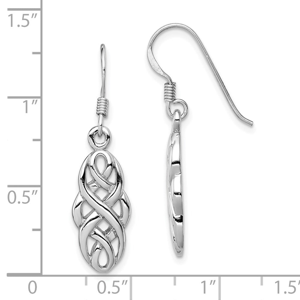 Sterlingsilber Rhodiniert Unendlichkeit Keltisch Design Ohrhänger