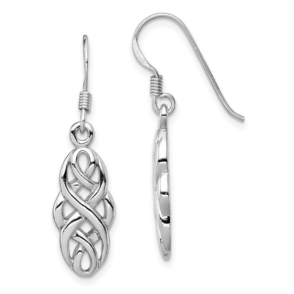 Sterlingsilber Rhodiniert Unendlichkeit Keltisch Design Ohrhänger