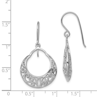Sterlingsilber Rhodiniert Poliert Fantasie Hirte Haken Ohrringe
