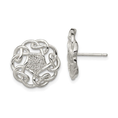 Sterlingsilber Poliert Zirkonia Fantasie Ohrstecker