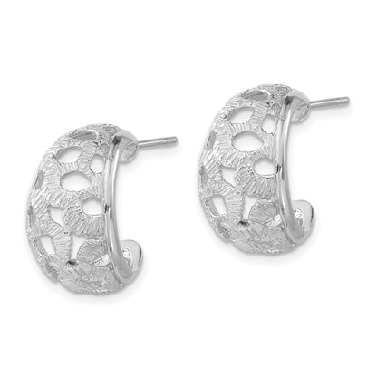 Sterlingsilber Rhodiniert Strukturiert Stecker Creolen