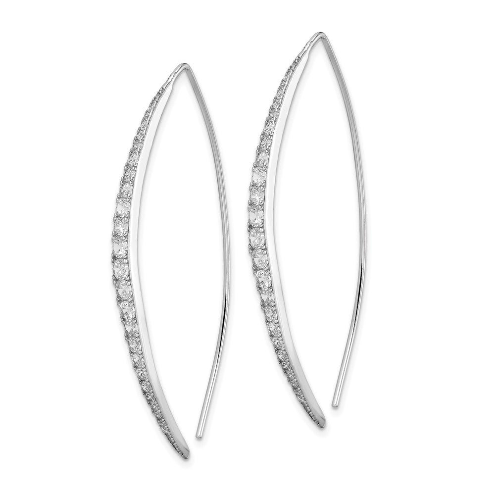 Sterlingsilber Rhodiniert Zirkonia Durchzieher-Ohrringe