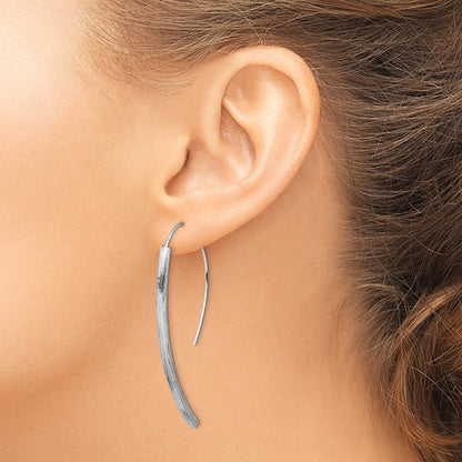 Sterlingsilber Rhodiniert Poliert Strukturiert Stab Ohrhänger