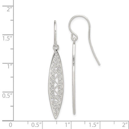 Sterlingsilber Poliert Filigran Marquise Geformt Ohrhänger