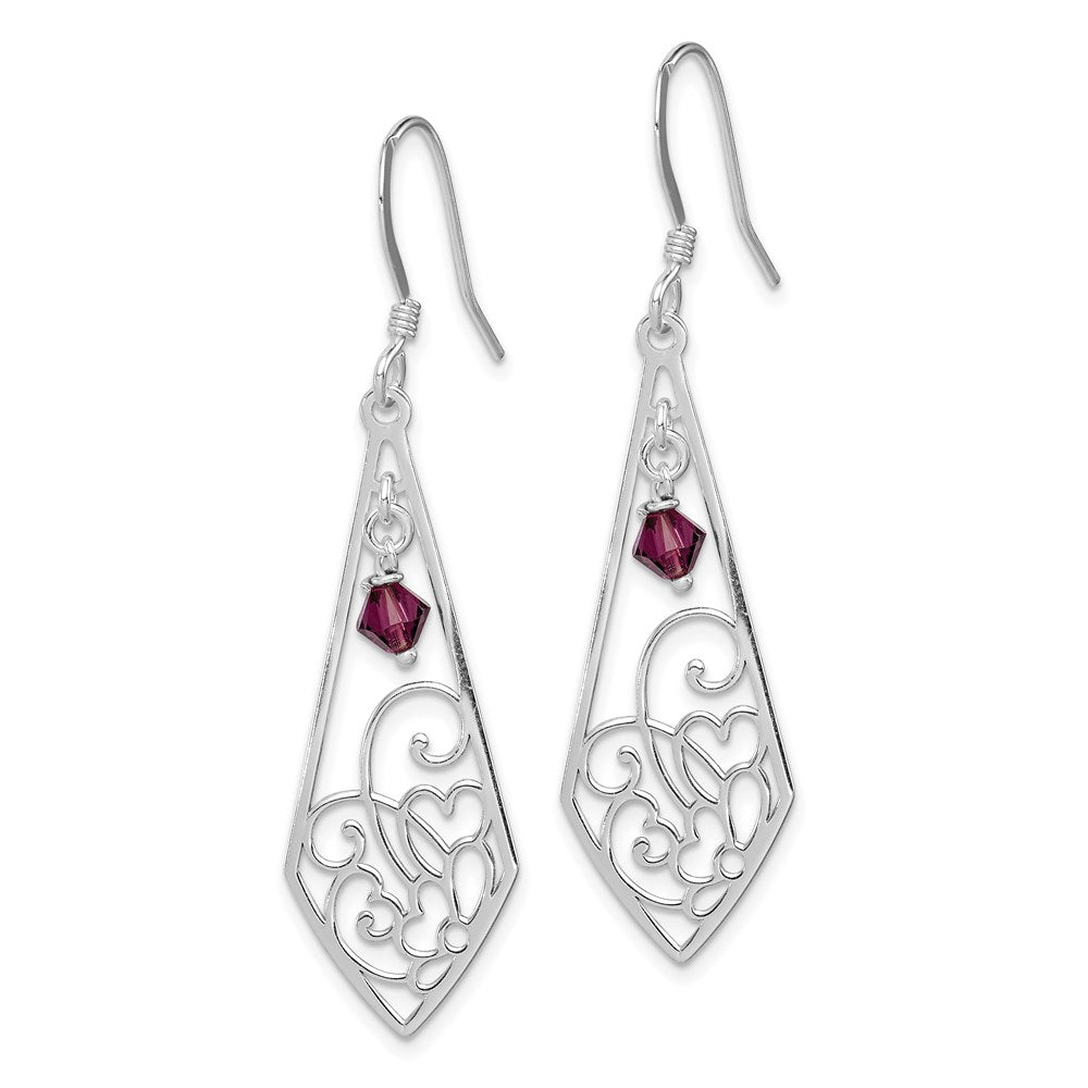 Sterlingsilber Antikisiert Amethyst Hirte Haken Ohrringe