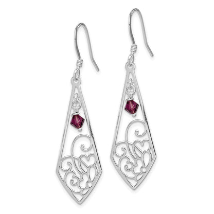 Sterlingsilber Antikisiert Amethyst Hirte Haken Ohrringe