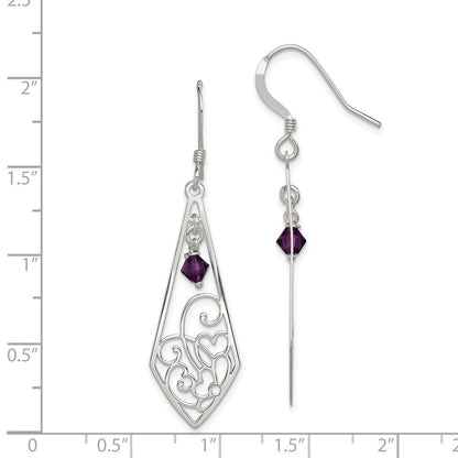 Sterlingsilber Antikisiert Amethyst Hirte Haken Ohrringe
