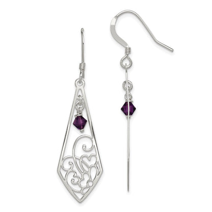 Sterlingsilber Antikisiert Amethyst Hirte Haken Ohrringe