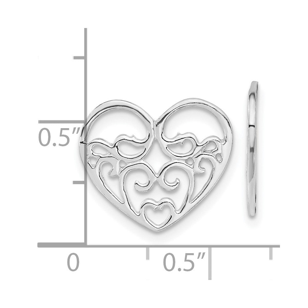 Sterlingsilber Herz Ohrring Enhancers