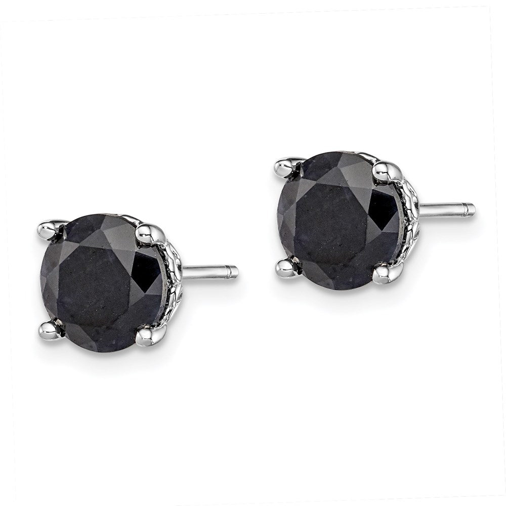 Sterlingsilber Rhodiniert Schwarz Saphir Ohrstecker