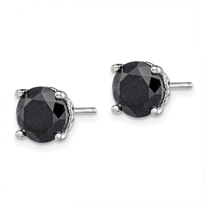 Sterlingsilber Rhodiniert Schwarz Saphir Ohrstecker