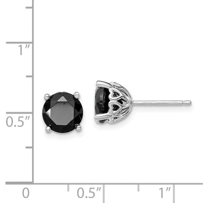 Sterlingsilber Rhodiniert Schwarz Saphir Ohrstecker