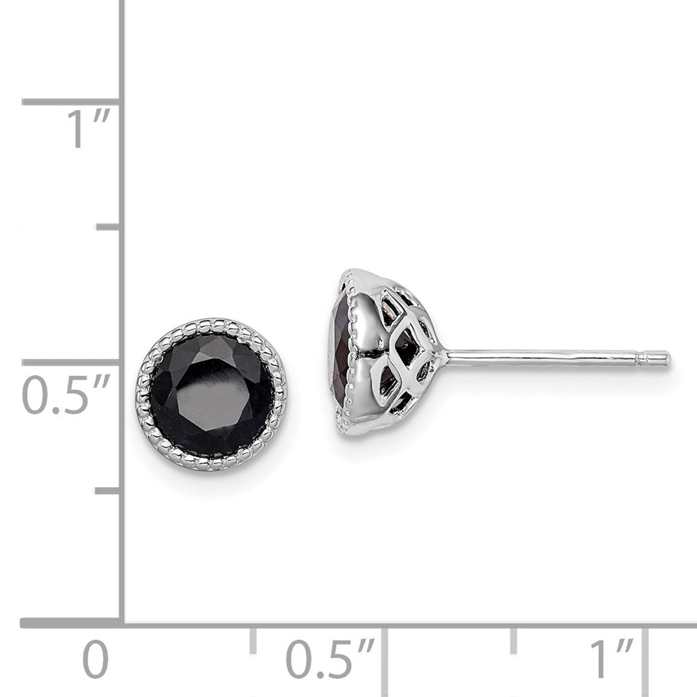 Sterlingsilber Rhodiniert Schwarz Saphir Ohrstecker
