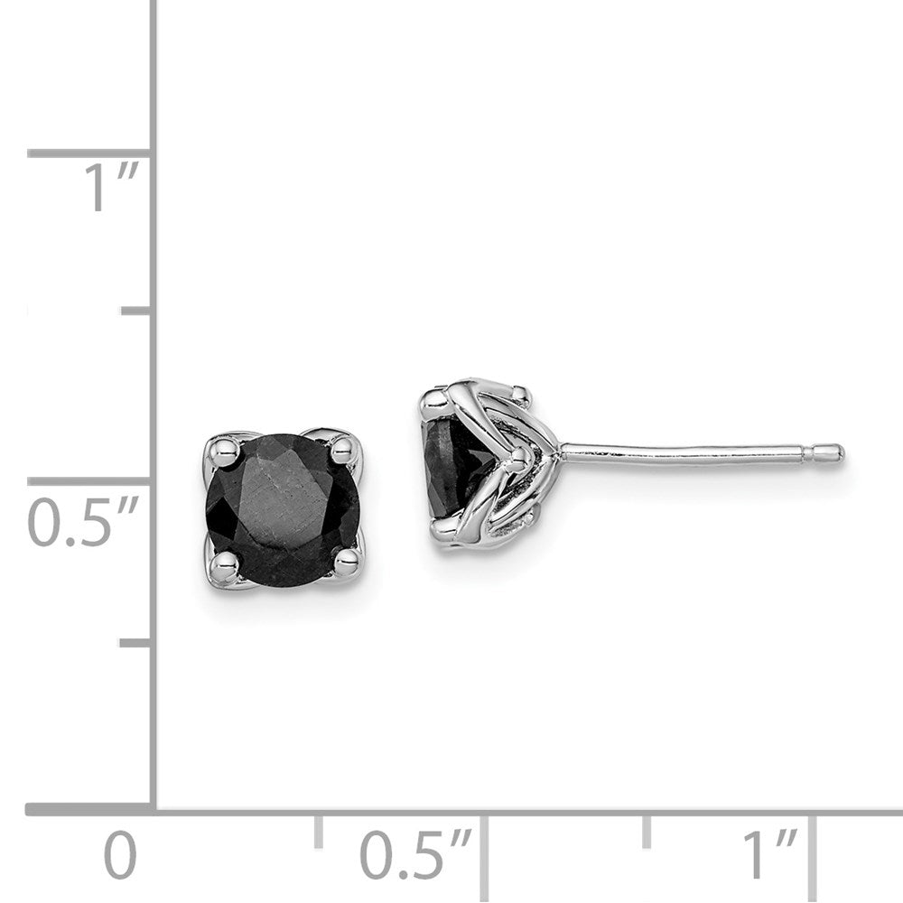 Sterlingsilber Rhodiniert Schwarz Saphir Ohrstecker