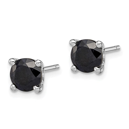 Sterlingsilber Rhodiniert Schwarz Saphir Ohrstecker