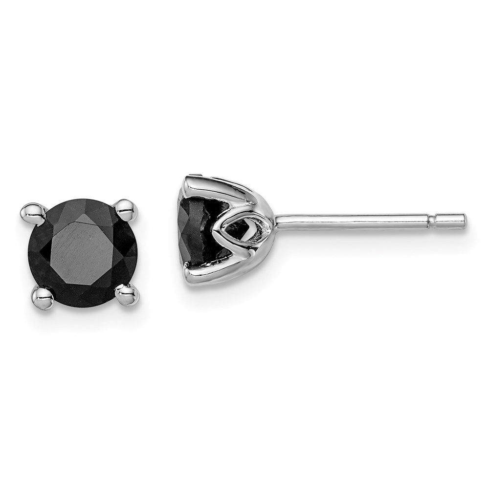 Sterlingsilber Rhodiniert Schwarz Saphir Ohrstecker
