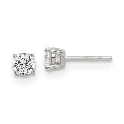 Sterlingsilber Poliert 5mm Rund Zirkonia Ohrstecker