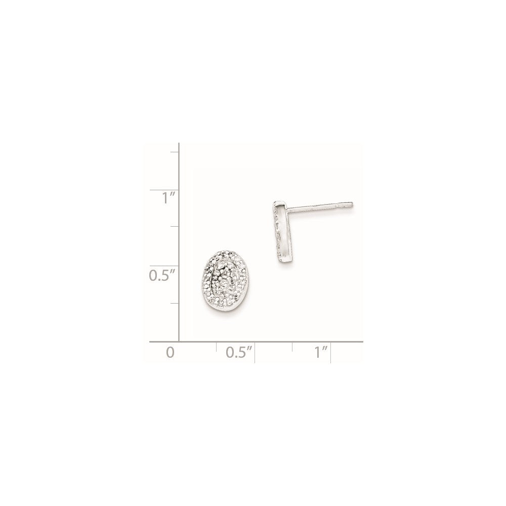 Sterlingsilber Poliert Oval Zirkonia Ohrstecker