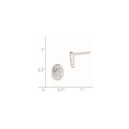 Sterlingsilber Poliert Oval Zirkonia Ohrstecker