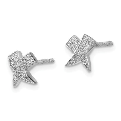 Sterlingsilber Poliert Zirkonia X Ohrstecker