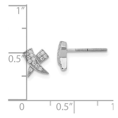 Sterlingsilber Poliert Zirkonia X Ohrstecker